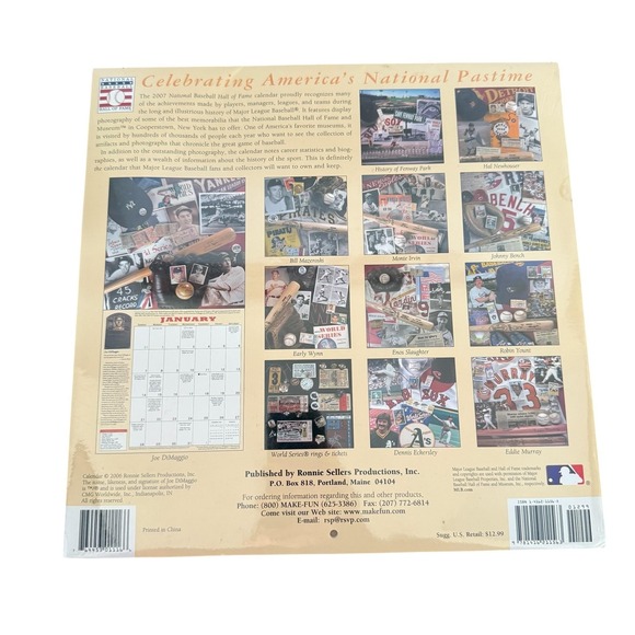 National Baseball Hall Of Fame 2007 Calendar One Size MLB Ronnie Sellers NEW - Picture 4 of 5
